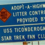 USS Ticonderoga Adopt-A-Highway sign on I-15